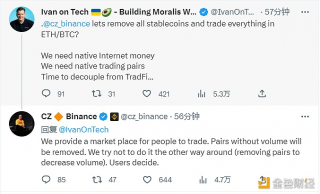 CZ回应社区要求binance删除所有稳定币：用户决定